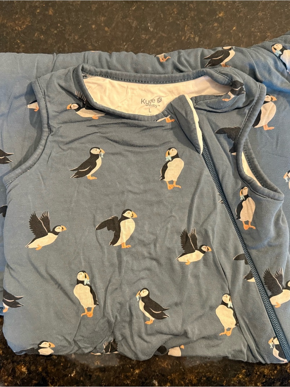 Kyte BABY Blue Puffin Print Sleep Sack